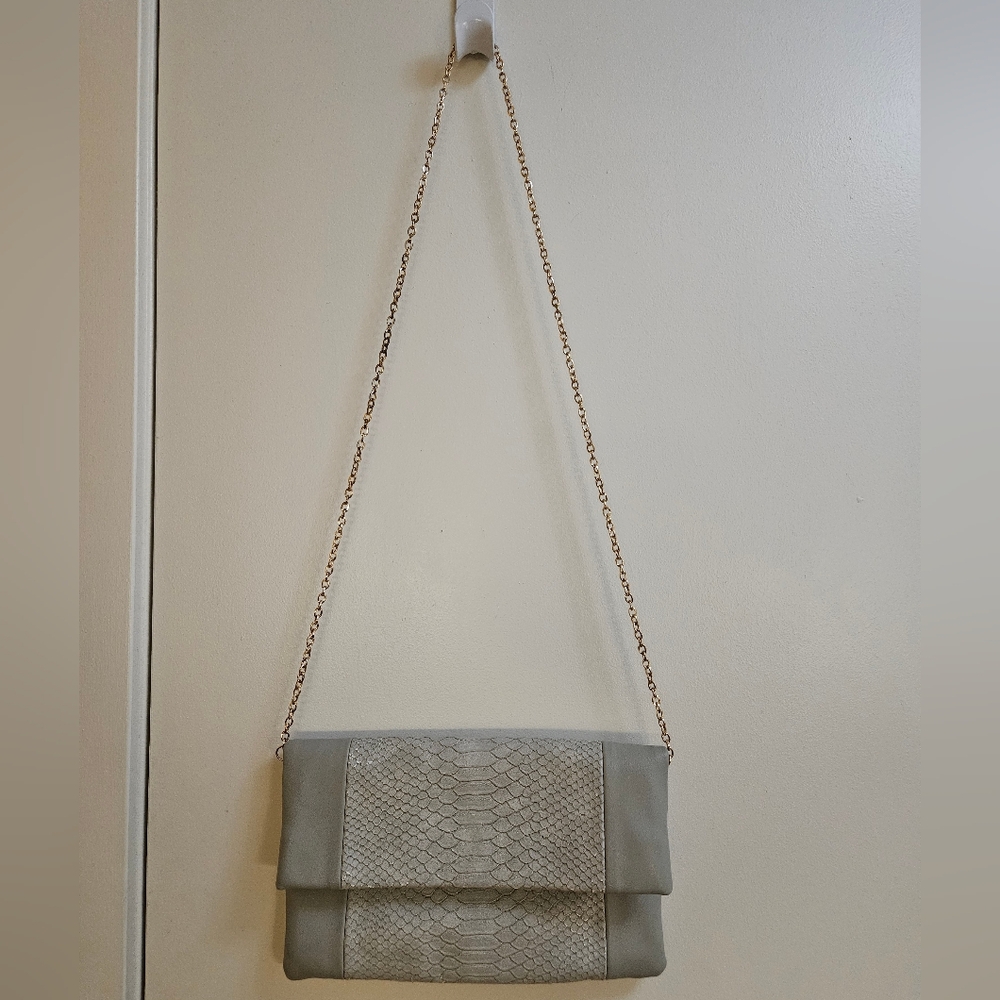 Francesca's Elegant Gray Clutch Bag